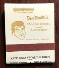 Rare Vintage DINO'S LODGE DEAN MARTIN RESTAURANT Matchbook