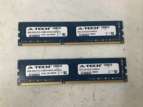 A-Tech 16GB Pair (2) 8GB PC3-12800 Desktop DDR3 1600 MHz 240pin DIMM Memory RAM