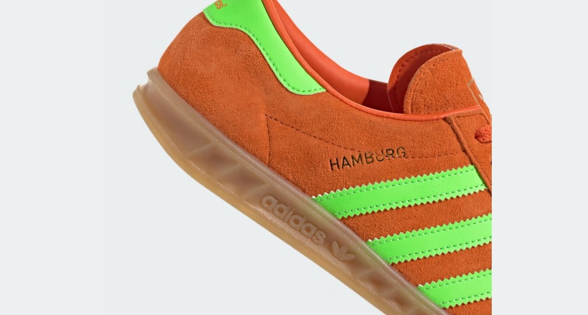 スニーカー adidas Hamburg Orange Light Green adidas Originals Hamburg Trainers in Orange and Green