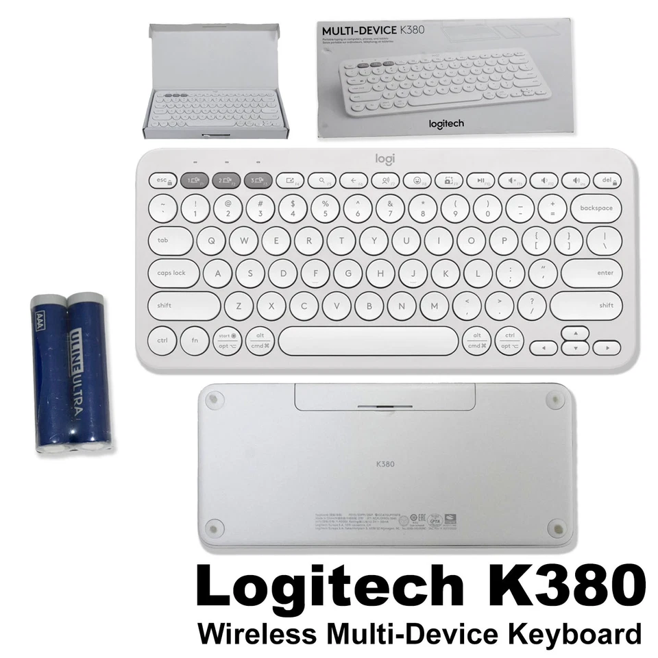 Logitech K380 Wireless Multi-Device Bluetooth Keyboard 79 Keys Off White QWERTY - Image 2 of 4