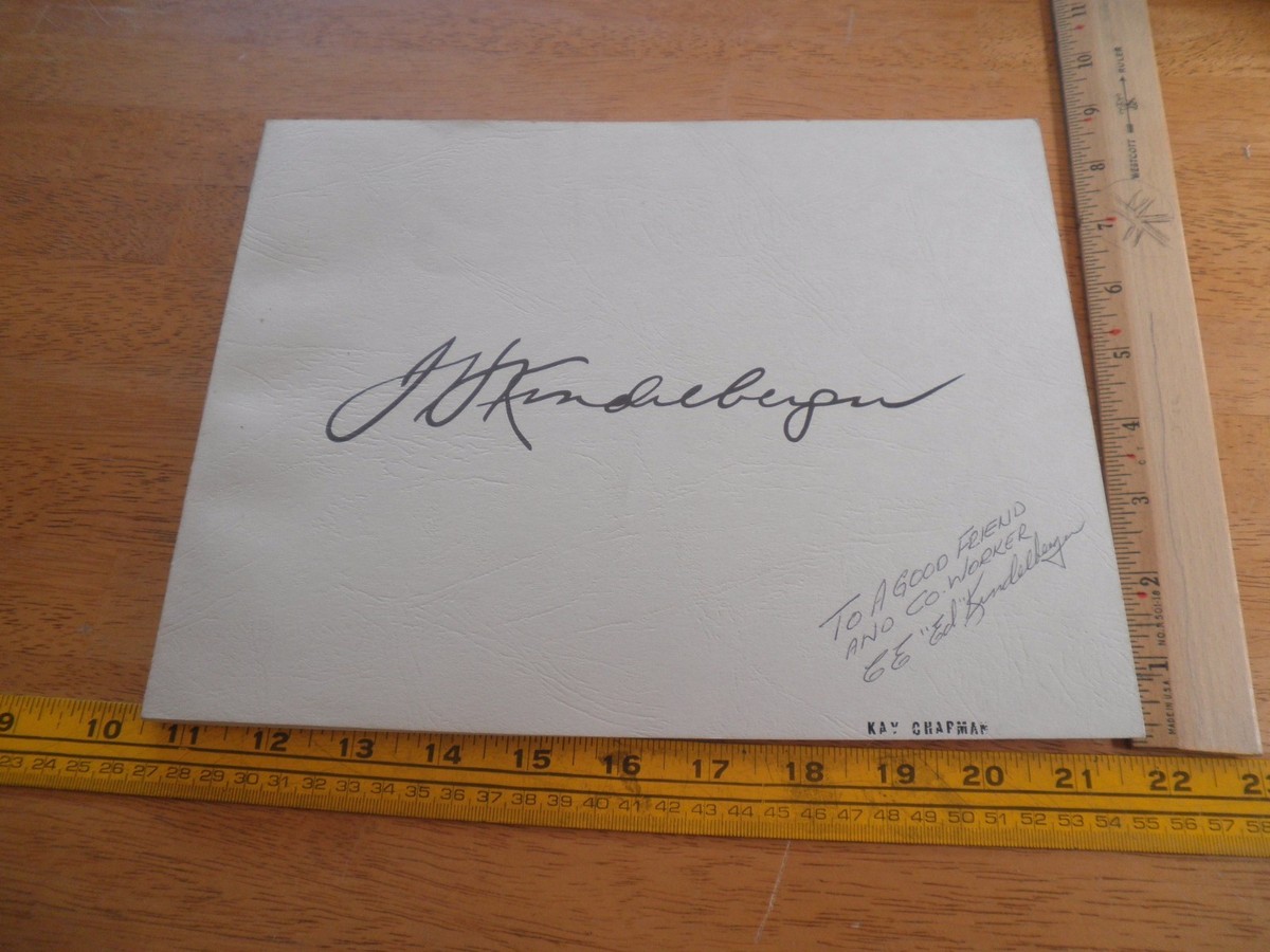 1972 James H Dutch Kindelberger North American Aviation signed