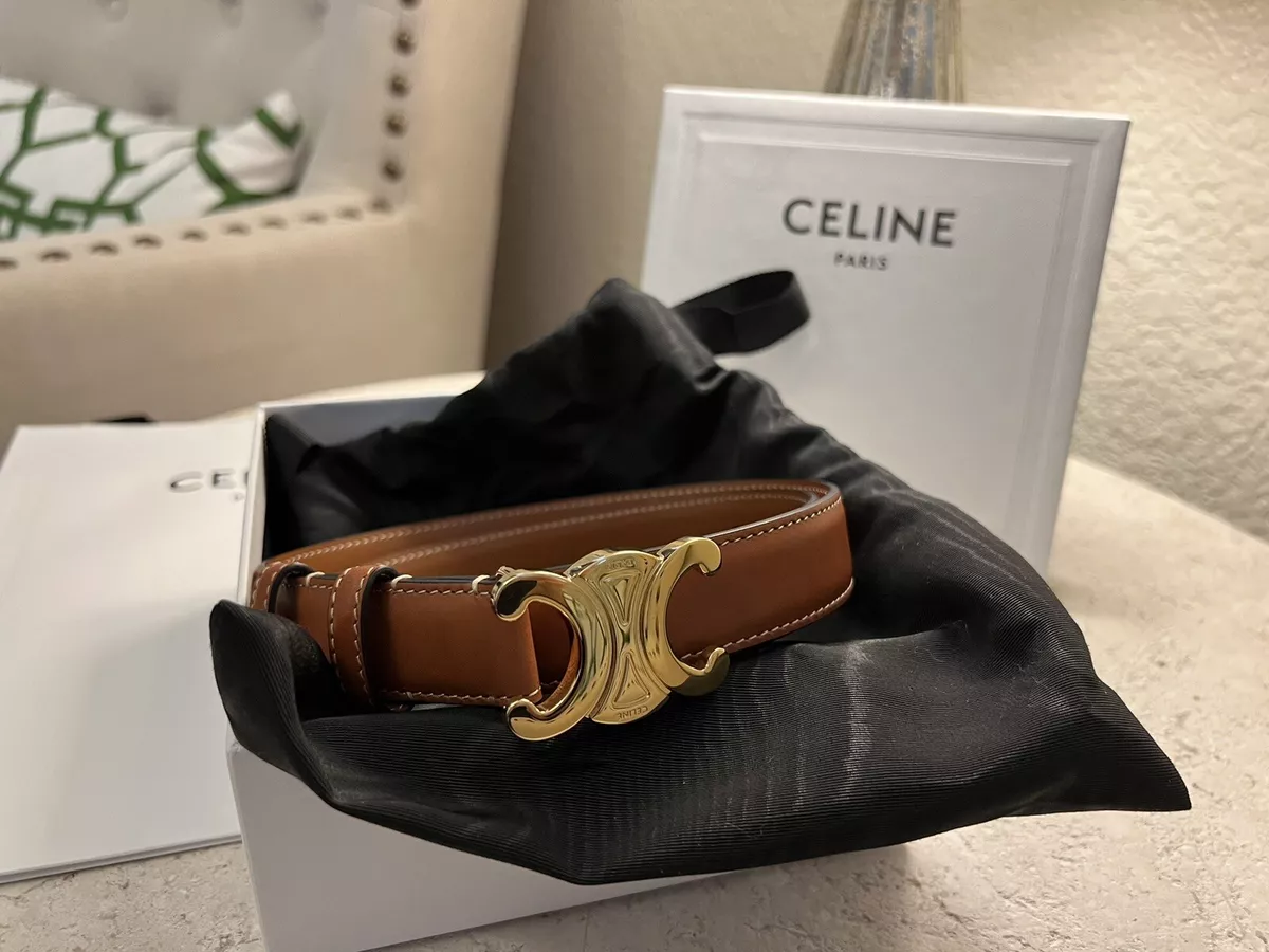Celine triomphe Tan belt sz 75 eBay