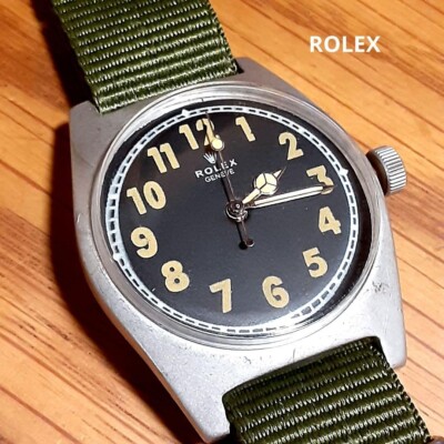 Army World War Rolex Rolex Military Vintage Watch White Dial Hand