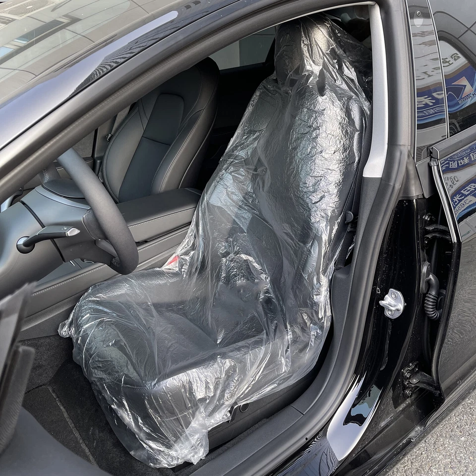 30x Cubierta de asiento de plástico transparente desechable coche peluquería salón protector mecánico Foto 4 de 4