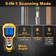 PREXISO Stud Finder Wall Scanner 5-In-1 Wall Stud Finders&Scanners LED Indicator