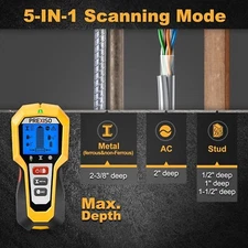 PREXISO Stud Finder Wall Scanner 5-In-1 Wall Stud Finders&Scanners LED Indicator