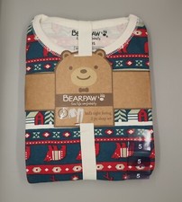 Bearpaw Kids 2 Pc Pajamas Size 5 Holiday Pattern, Red/Green Christmas Pj's