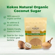 Kokos Organic Coconut Sugar 250 Gm 100% Natural Sugar Replacement low GI value