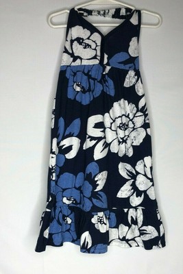 navy blue and white sundress