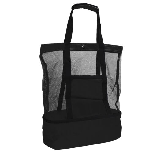 Insulated Beach Mesh Bag Large Capacity Beach Shoulder Bag With Detachable C BT5 - Picture 1 of 12
