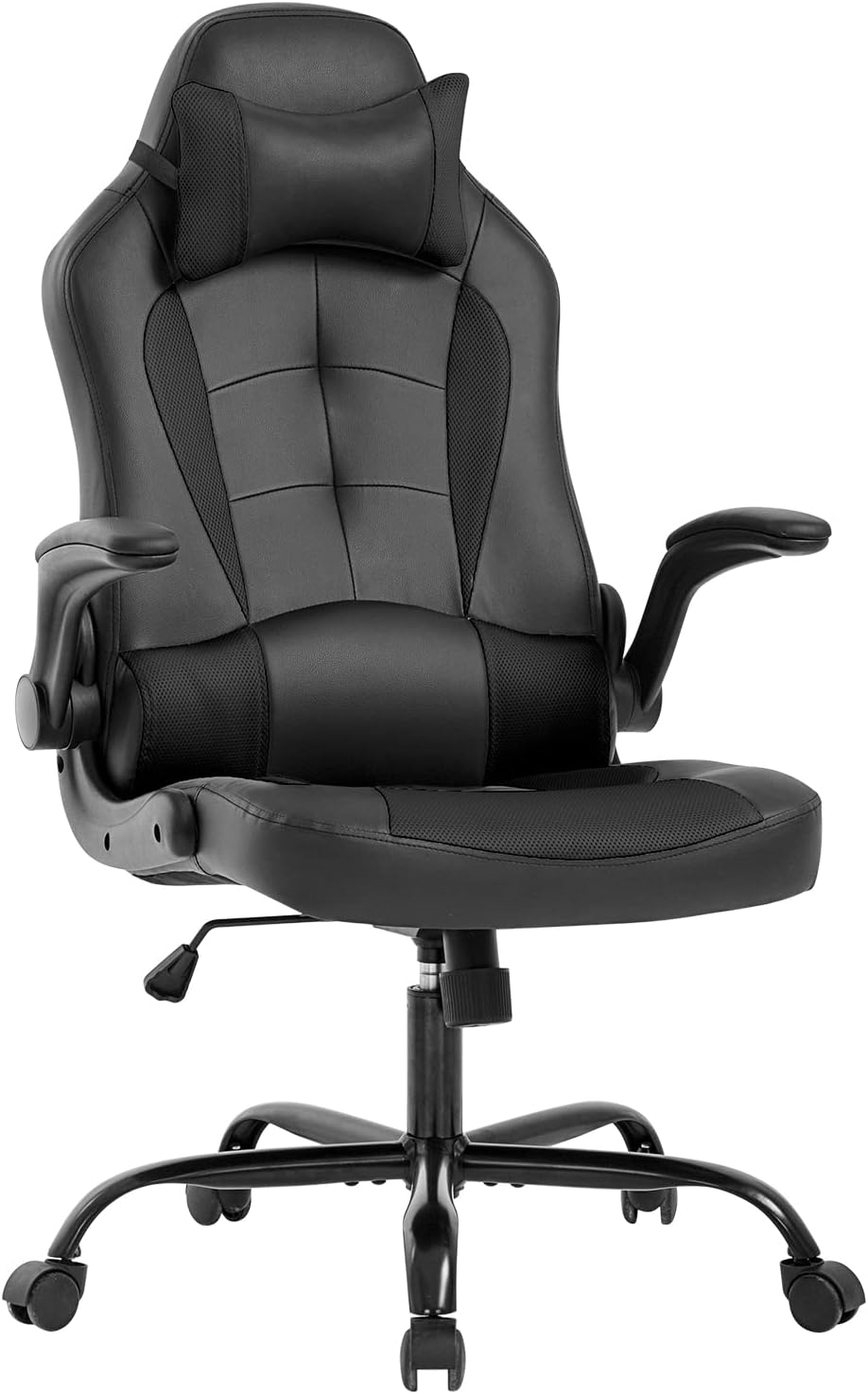 Ergonomic PC Gaming Chair with Lumbar Support and Flip-Up Arms for Office or Desk Use