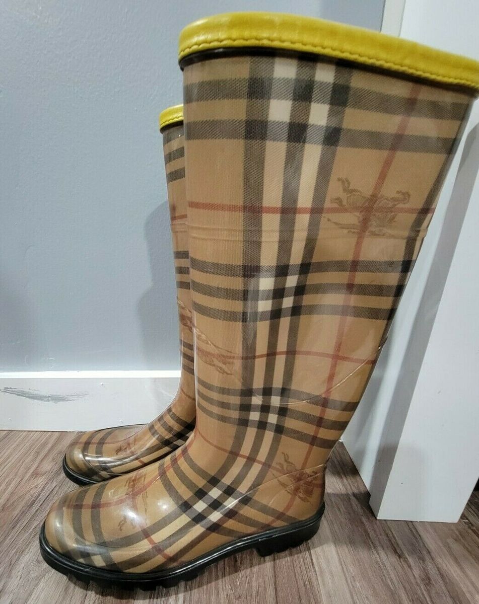Burberry Rubber Rain Boots Womens Szie 38 Nova Check | eBay Burberry Rubber Rain Boots Womens Szie 38 Nova Check | eBay