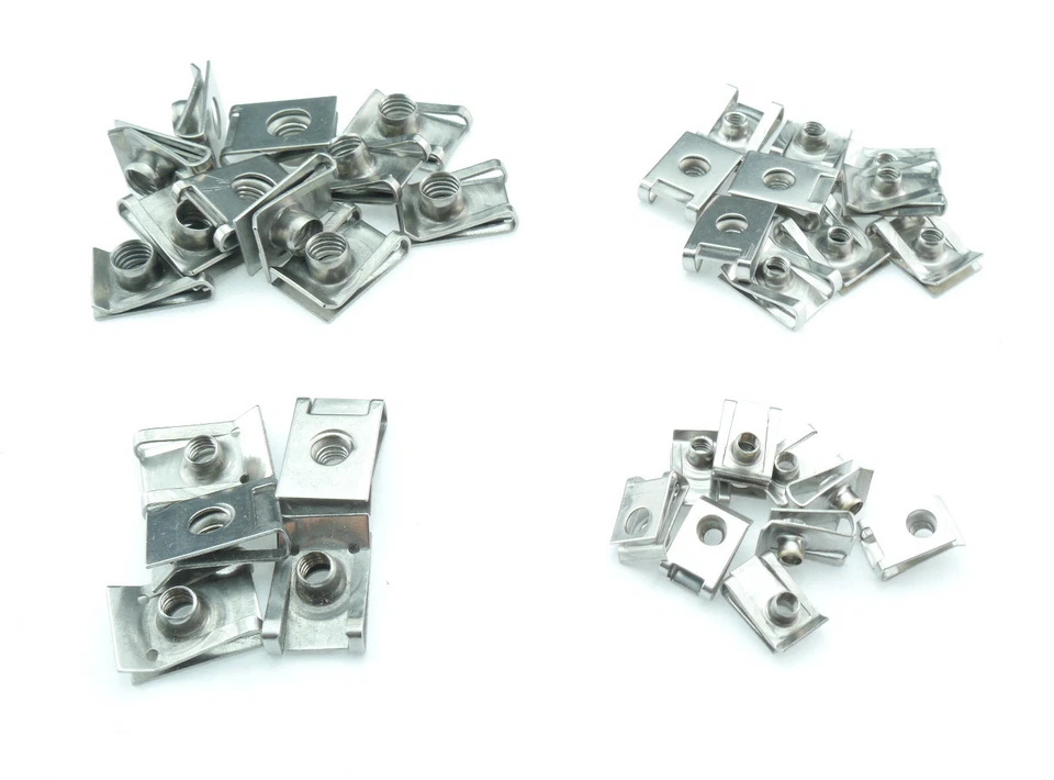 Schnappmuttern M4 M5 M6 M8 Edelstahl Klemmmuttern A2 Blechmuttern 4-8mm Clips