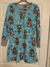 Disney Junior Size M  7/9 Thumper Bambi Fleece Long Sleeve Night Gown Christmas