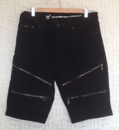 Normalisatie Houden Weglaten Versace 19V69 Abbigliamento Sportivo SRL Black Denim Shorts Zippers Men's  30 | eBay