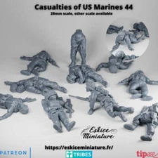 USA WWII Casualties - United States Army - 28mm - Eskice Miniature