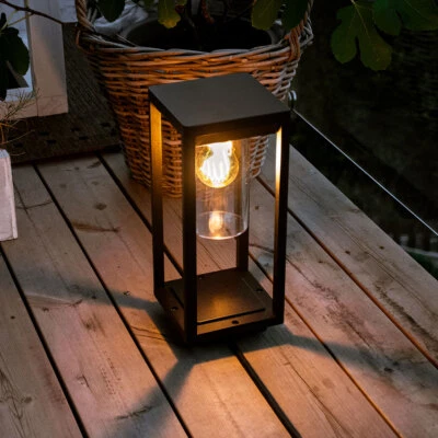 MARKENLOS Base lampada da terra terra terrazze illuminazione esterna balcone lanterna alluminio luce nera