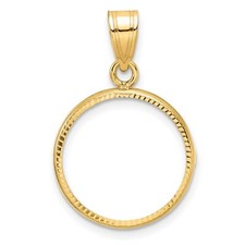 1980-Now 1/10 oz Krugerrand Prong Set Plain D/C Coin Bezel in 14k Gold
