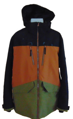CRANE SNOW EXTREME MENS OLIVE, BLACK, ORANGE JACKET SKI SNOWBOARD COAT PARKA~ L