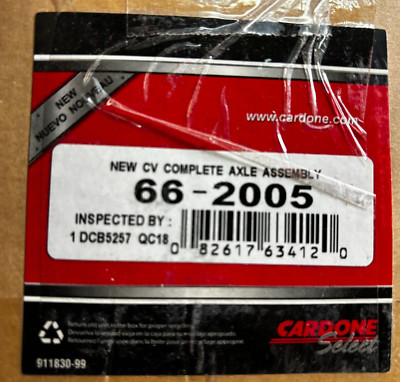 CARDONE 66-2005 NEW CV COMPLETE AXLE ASSEMBLY 662005 ''FREE SHIPPING''  