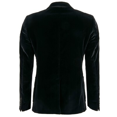 DOLCE & GABBANA DG Logo Gold Coat of Arms Velvet Blazer
