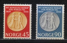 Norway 1959 MNH Mi 434-435 Sc 376-377 Royal Agricultural Society Medal **