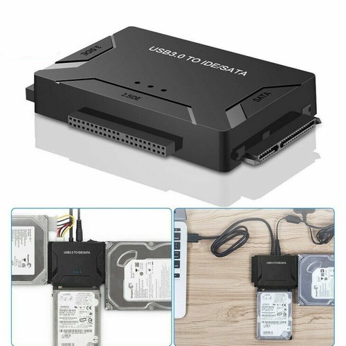 Kit adaptateur de disque dur externe convertisseur USB 3.0 vers IDE & SATA câble 2,5"/3,5" - Photo 1/11