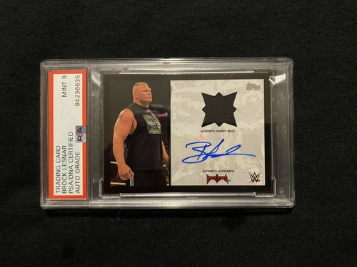 BROCK LESNAR 2016 Topps WWE Used Worn Short RELIC AUTOGRAPH AUTO #17/25 PSA/DNA - Picture 1 of 3