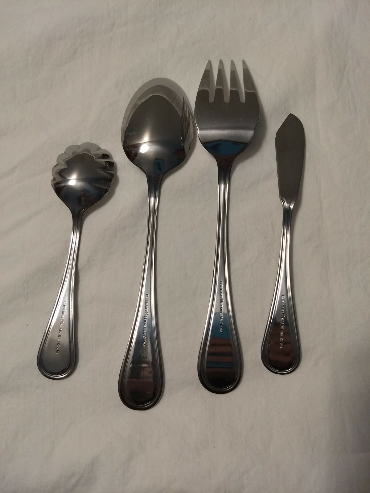 Cuisinart STRATFORD Stainless China 4 Pc Serving Set Flatware Spoon