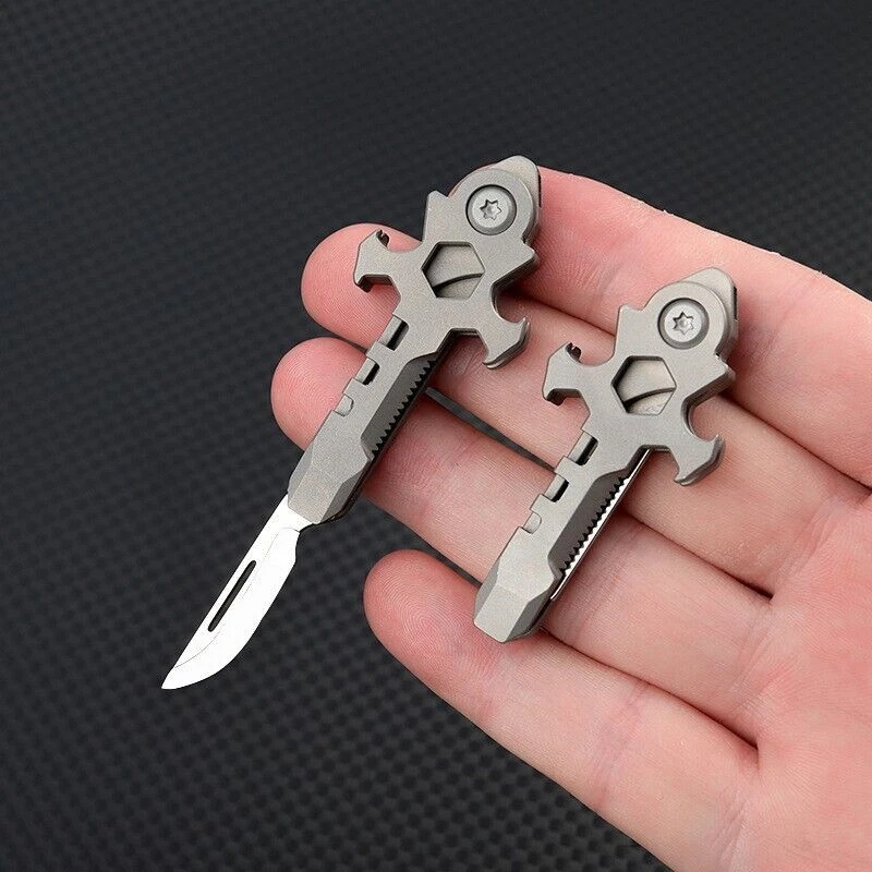 Mini TC4 Titanium Pocket Folding Knife Outdoor EDC Multi Tools Keychain Pendant - Image 2 of 4