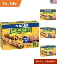 Protein Bars Variety Pack - Gluten Free Chewy Snacks with 10g Protein, 15 Count