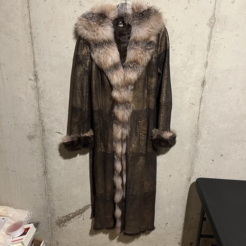 Pellessimo Paris Pelzmantel Hase Fuchs volle Länge komplett gefüttert Metallic Damen S - Bild 12 von 14