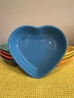 Fiesta Peacock Blue Medium Heart Bowl Fiestaware Homer Laughlin Pre-owned