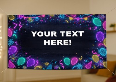 Custom Party Banner   Neon Birthday Banner