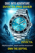 Invicta 47356 Pro Diver Blue Sunray Silver Steel 40mm 200m WR Quartz Watch NIB