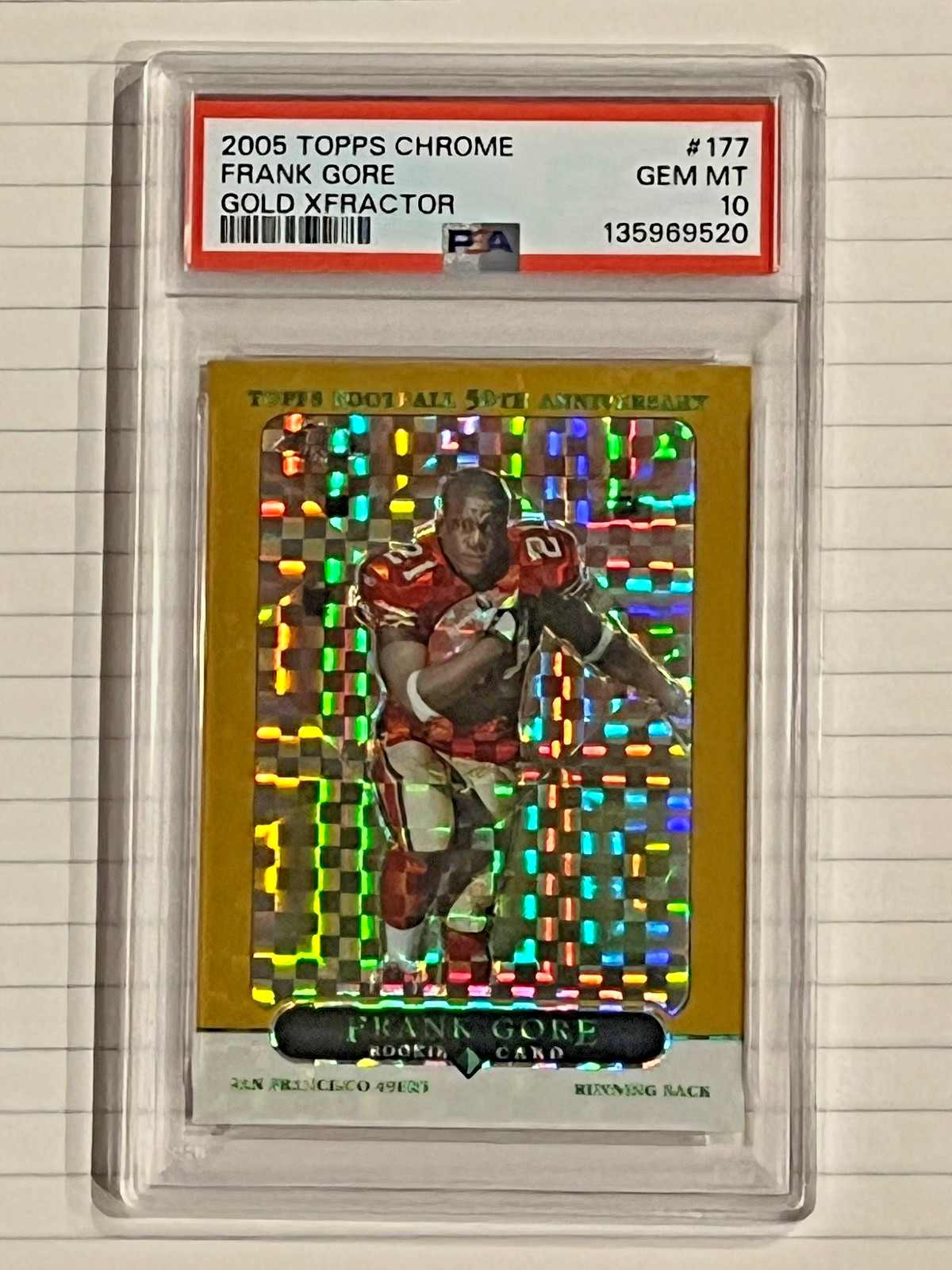 Frank Gore Topps Chrome #177 Gold Xfractor