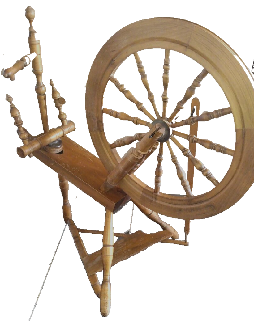 Vtg Spinning Wheel Signed Country Craftsman Saxony 112392