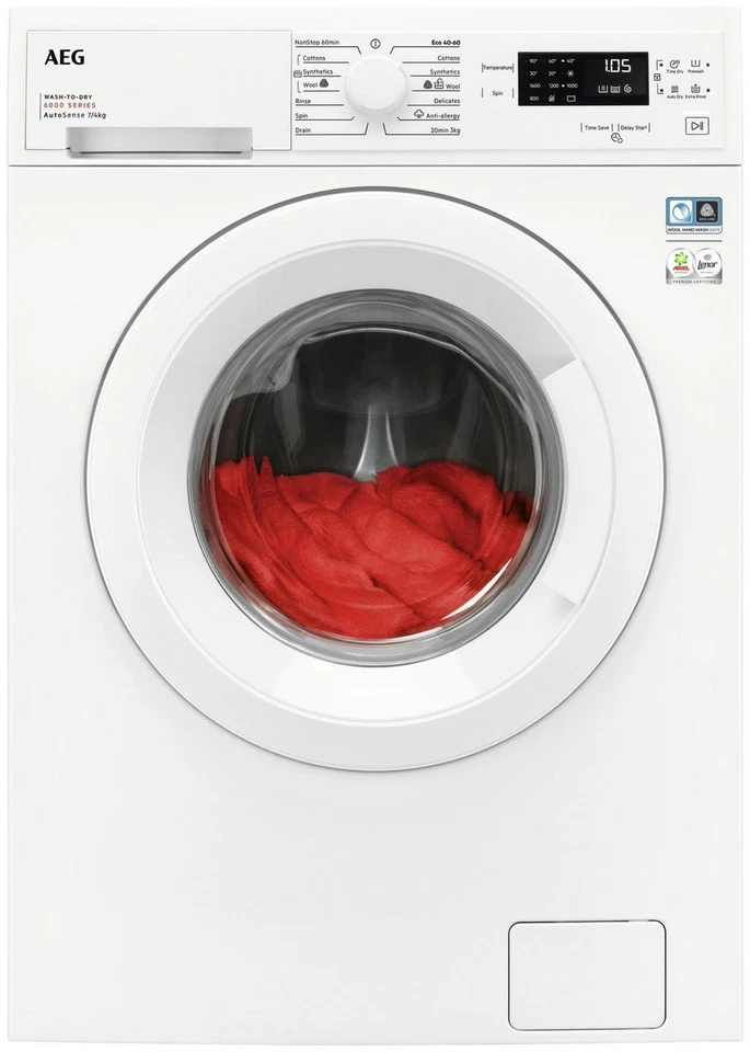 AEG LWX60746B ProSense 7/4kg 1600rpm Washer Dryer in White 39412