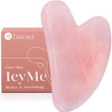 BAIMEI Icyme Natural Rose Quartz Gua Sha Facial Sculpt Massage Tool-Pink Guash