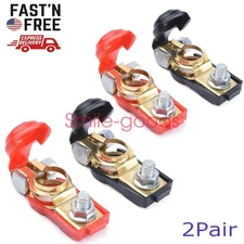 2 Pair Car Battery Terminal Connector Post Positive+Negative Poles Universal