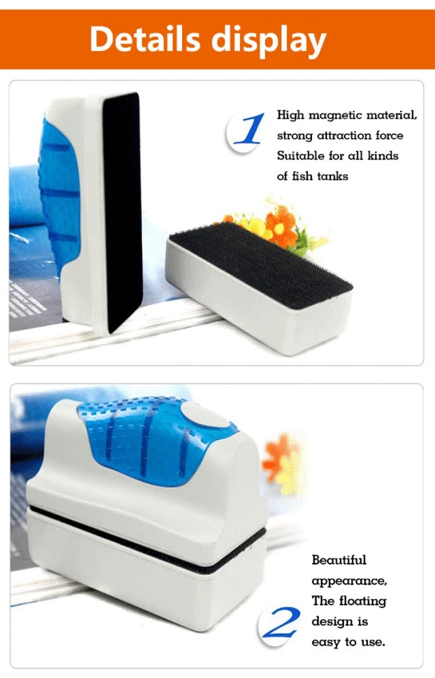 Schwimmende starke magnetische Glasaquarium Algenreinigungsbürste Fischtank - Bild 4 von 4