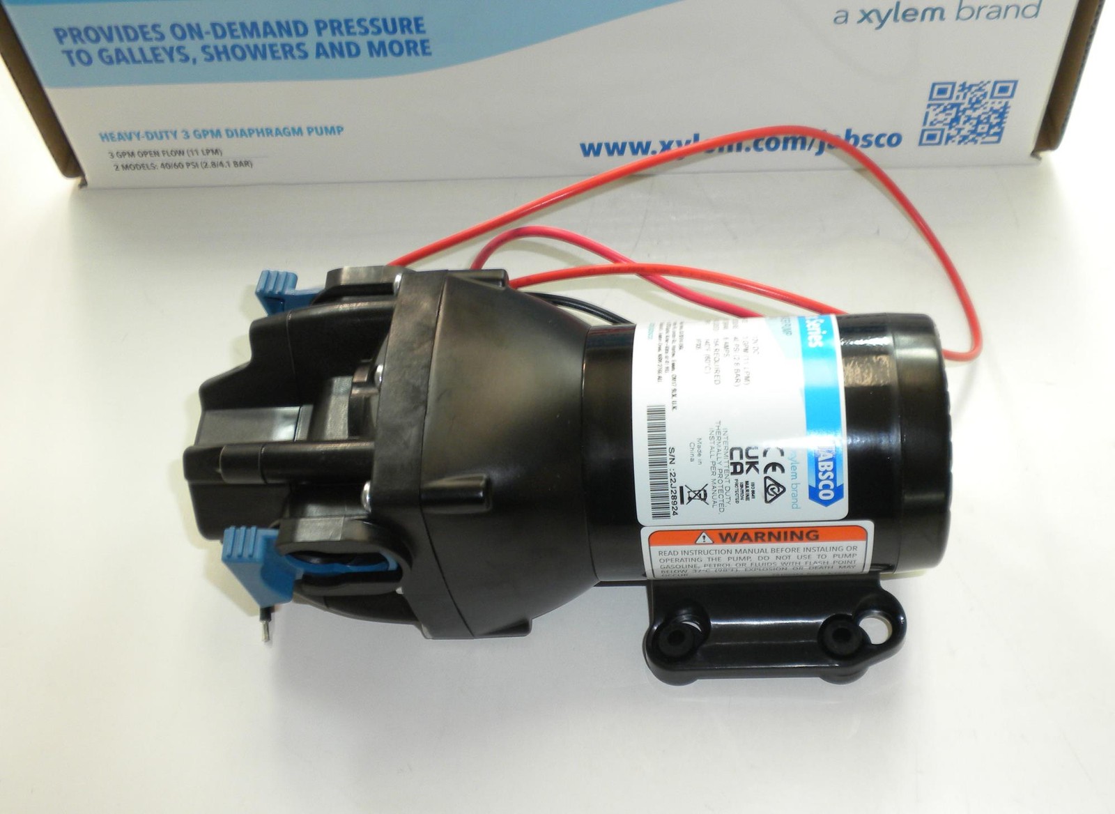 Jabsco Q301J-115S-3A Par-Max HD3 Heavy Duty Water Pressure Pump 12v 3 Gpm 40 Psi