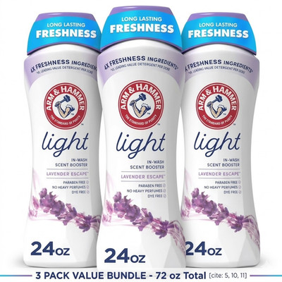 Arm & Hammer Light Lavender Escape Scent Booster 3-Pack (72 oz Total) - NEW
