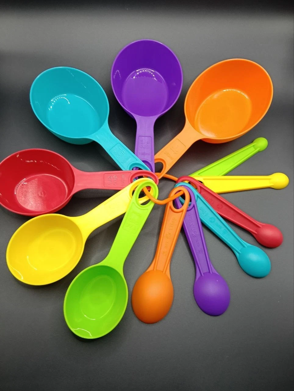12 Piece Measuring Spoons Set, Colored Kitchen Measure Tools, Durable
