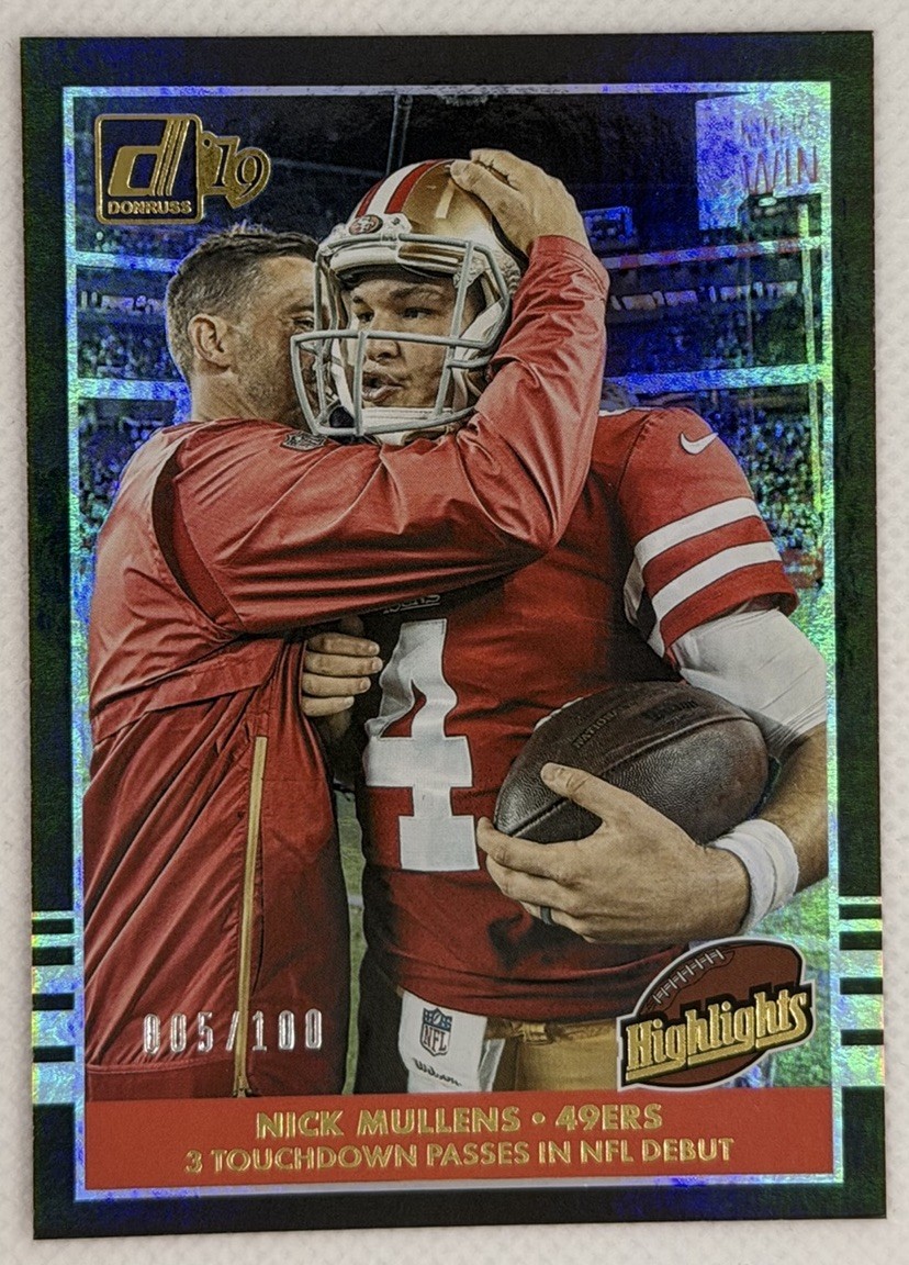 2019 Donruss Nick Mullens Highlights Holo /100 #H-14 49ers