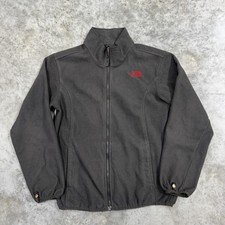 The North Face Fleece Jacket Boys Large 14/16 Gray Full Zip Outdoor Logo Warm