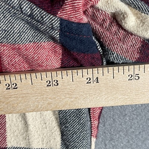Red Head Flannel Shirt Mens Large Tall LT Red Blue Plaid Button Down Long Sleeve - Picture 4 of 9