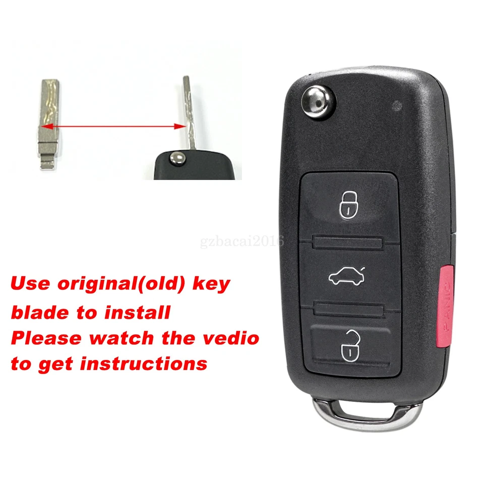 Para 2011 2012 2013 2014 2015 2016 Volkswagen Jetta Mando a distancia Llavero Carcasa Estuche Foto 3 de 4