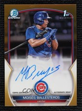 2023 Bowman Chrome Prospect Gold Refractor 37/50 Moises Ballesteros Auto yf0