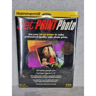 Hammermill Jet PRINT Photo Glossy Inkjet Paper 8.5x11 20 Sheets 02601-1 Vintage